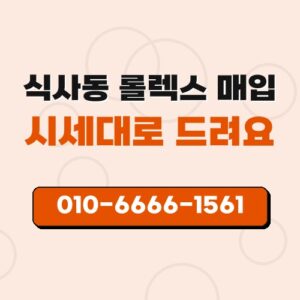 식사동 롤렉스 매입