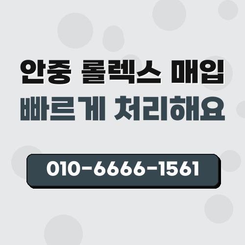 안중 롤렉스 매입