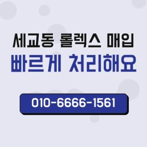 세교동 롤렉스 매입