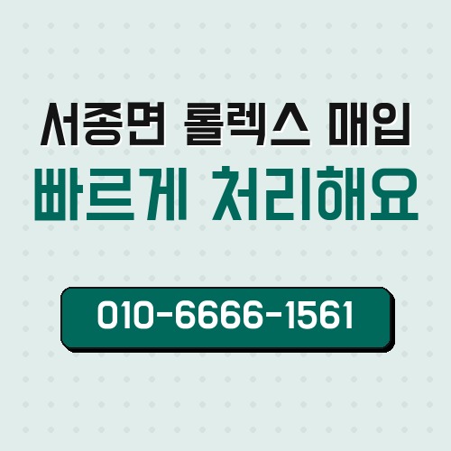 서종면 롤렉스 매입