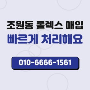 조원동 롤렉스 매입