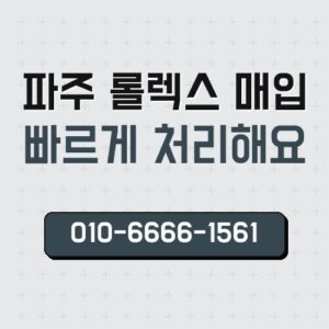 파주 롤렉스 매입