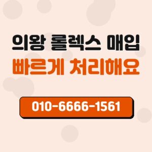 의왕 롤렉스 매입