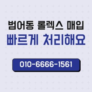 범어동 롤렉스 매입