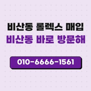 비산동 롤렉스 매입