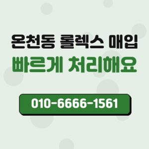 온천동 롤렉스 매입