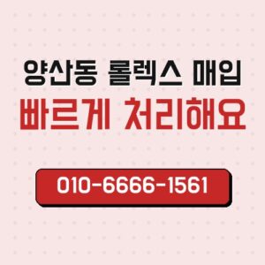 양산동 롤렉스 매입