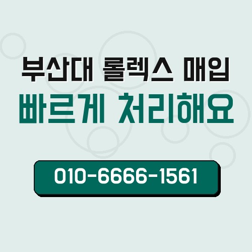 부산대 롤렉스 매입
