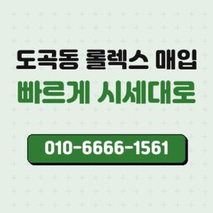 도곡동 롤렉스 매입
