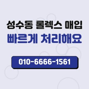성수동 롤렉스 매입