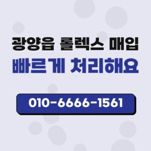 광양읍 롤렉스 매입