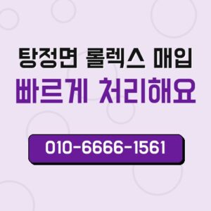 탕정면 롤렉스 매입
