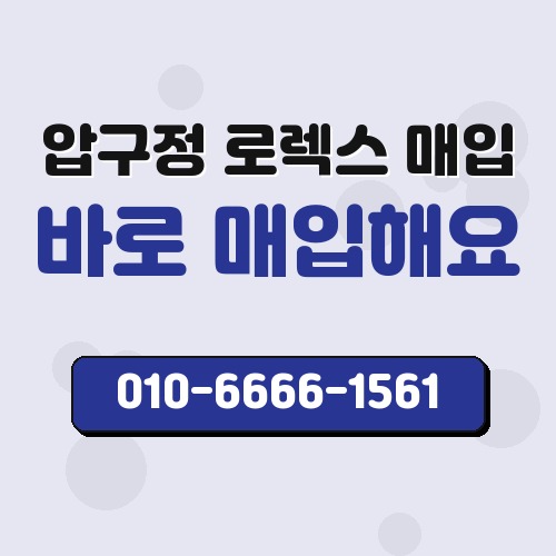 압구정 로렉스 매입