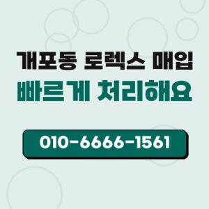개포동 로렉스 매입