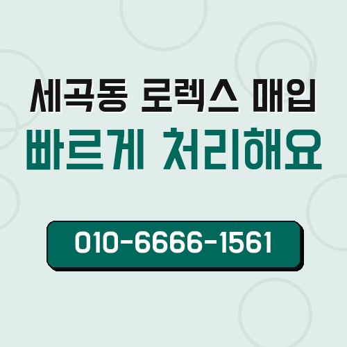 세곡동 로렉스 매입