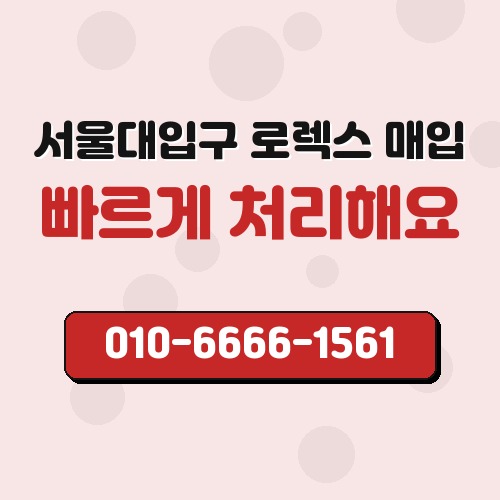 서울대입구 로렉스 매입